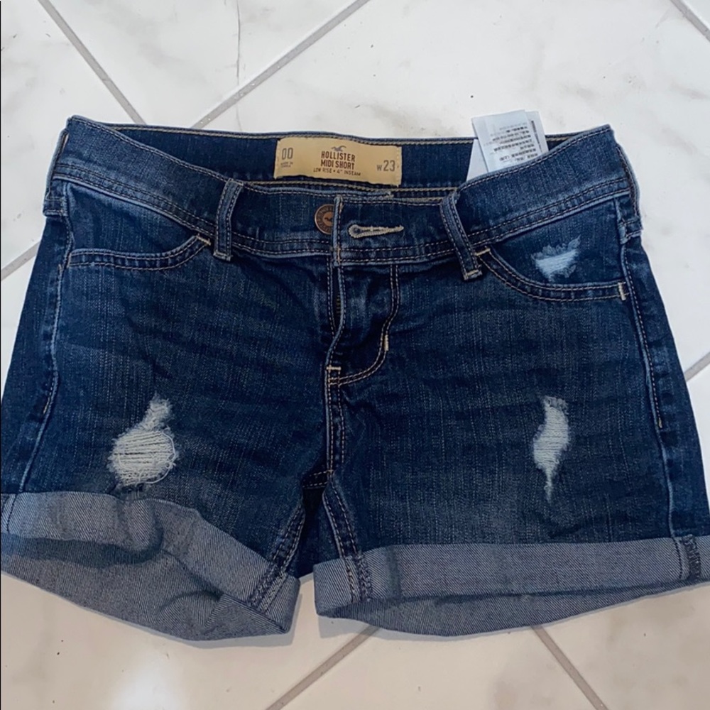 dark wash jean shorts